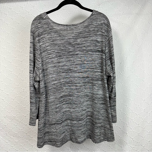 Shannon Ford New York Women’s Size 2X Gem Lined V-neck Heather 3/4 Sleeve Blouse - Picture 3 of 7